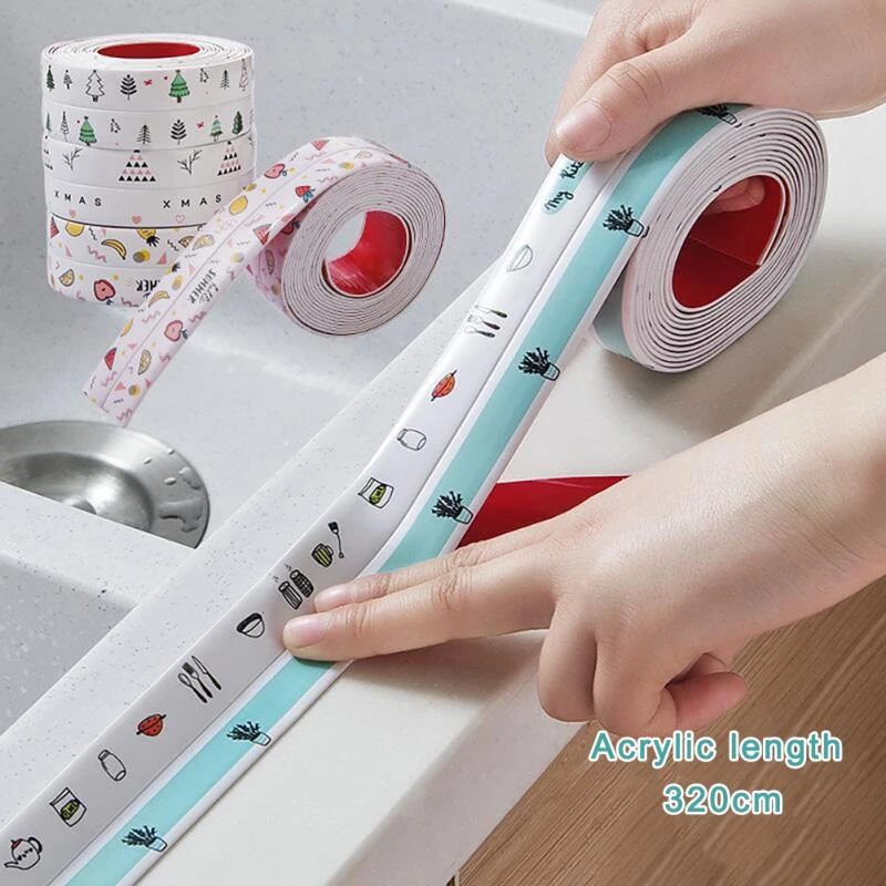 Bathroom Kitchen Sink Sealing Tape Waterproof Self Adhesive Anti-mold Sticker