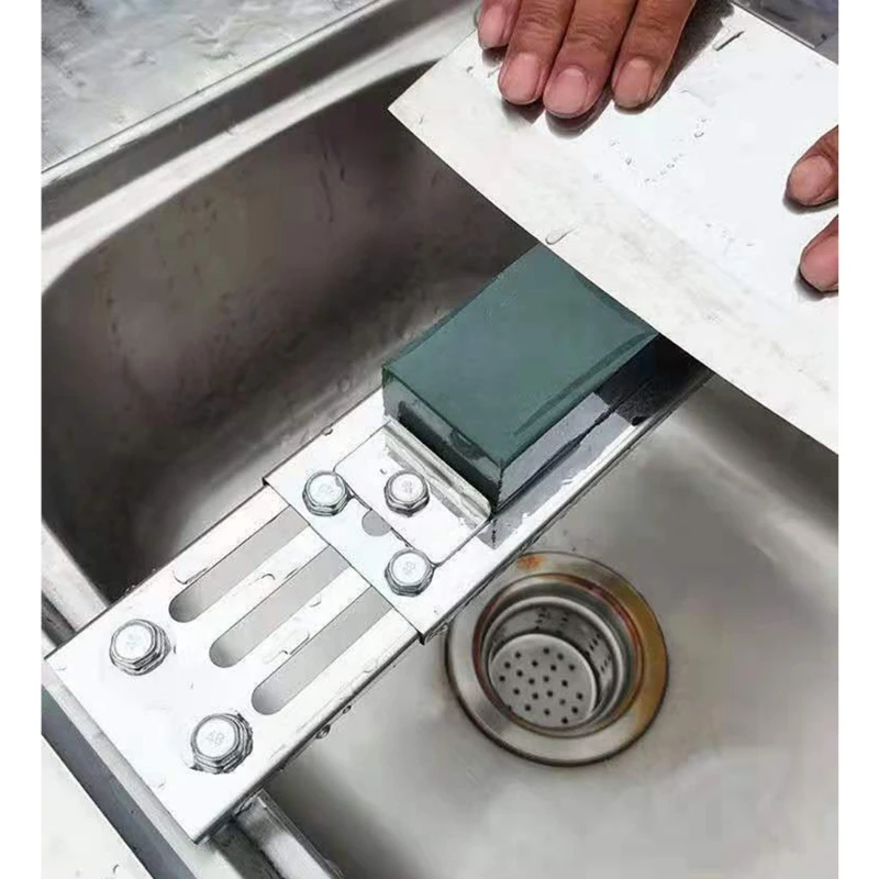 Anti-slip Sharpening Stone Holder Stainless Steel Whetstones Bracket for Kitchen | Дом и сад