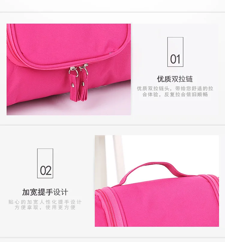 Korean hook double open toiletries Bag Travel Portable big ear toiletries bag toiletries storage bag