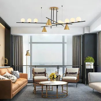 

Modern Design Gold Black Minimalist Luster LED Chandelier for Bedroom Dining Living Room Loft Restaurant Cafe Interior Home Deco