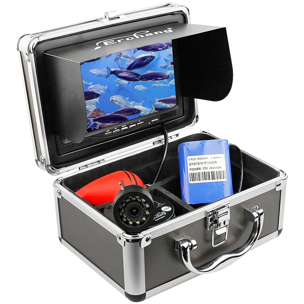 Erchang 15 м DVR камера для подводной рыбалки для подледной рыбалки HD 1280*720P экран с 12 шт. инфракрасным светодиодом+ 12 шт. белый светодиод - Цвет: DV3524HD-15-DVR