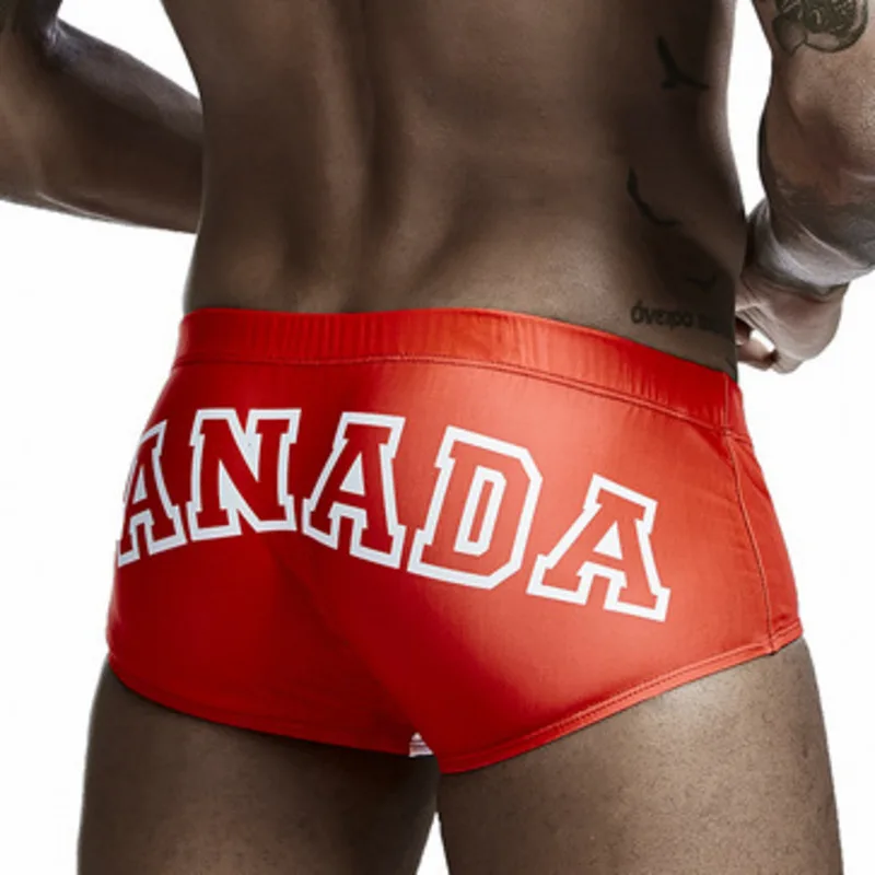 UK US CA Flag Swimwear Man Swimsuits Swimming Trunks For Men Fast Dry Mens Swim Briefs Men's Bathing Suits Beach Surf Short