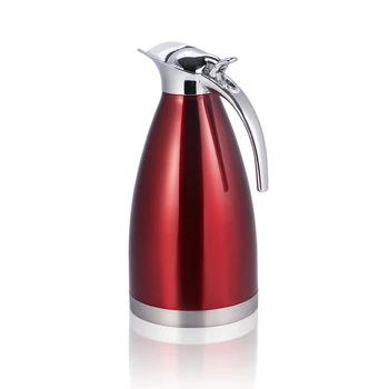 

High Quality Stainless Steel Durable 2L Red Coffee Pot Rust Resistant Double Wall Vacuum Insulated Thermo Jug Hots Water Bottle