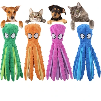 

Cute Dog Chewing Toy Octopus Style Plush Toy Educational Sound Soft Knot Bite Resistant Pet Dog Supplies