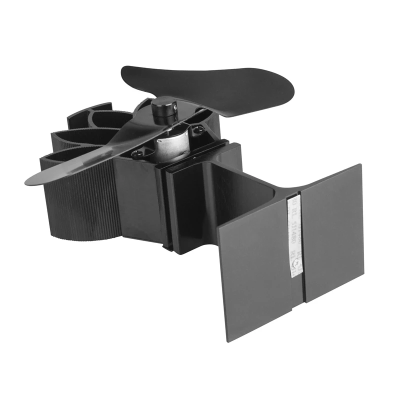 

Black 4-Blade Heat Powered Wood Stove Fan with Temperature Gauge Ultra Quiet Fireplace Wood Burning Fan for Efficient Heat Distr