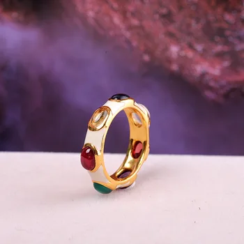 

2019 Sale Anel Feminino European And American Border Accessories S925 Pure Jewelry Women's Colorful Enamel Ring New Products