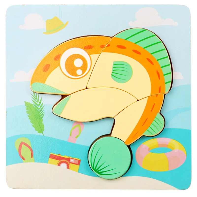 Puzzle Wooden Toys Building For Baby Early Educational (8)