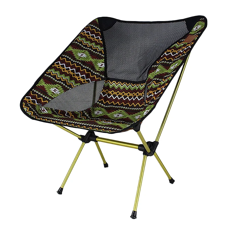 

Ultralight Portable Folding Camping Chair Outdoor Portable Moon Chair With Indian Motifs