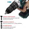 MUSTOOT 3 in 1 Brushless Electric Screwdriver Hammer Cordless Impact Drill 20+3 Torque For Makita 18V Battery Power Tools ► Photo 2/6