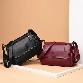 

Causal Women Shoulder Bag Soft PU Leather Female Messenger Bag Vintage Crossbody Bags