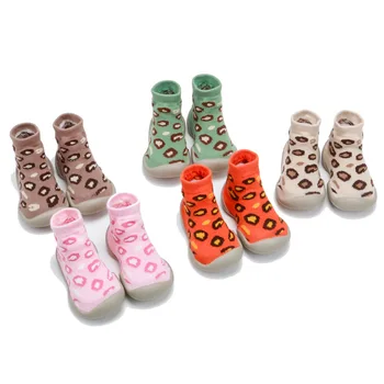 

Children's floor socks Korean version of the new autumn Leopard print baby floor socks non-slip baby toddler shoes factory direc