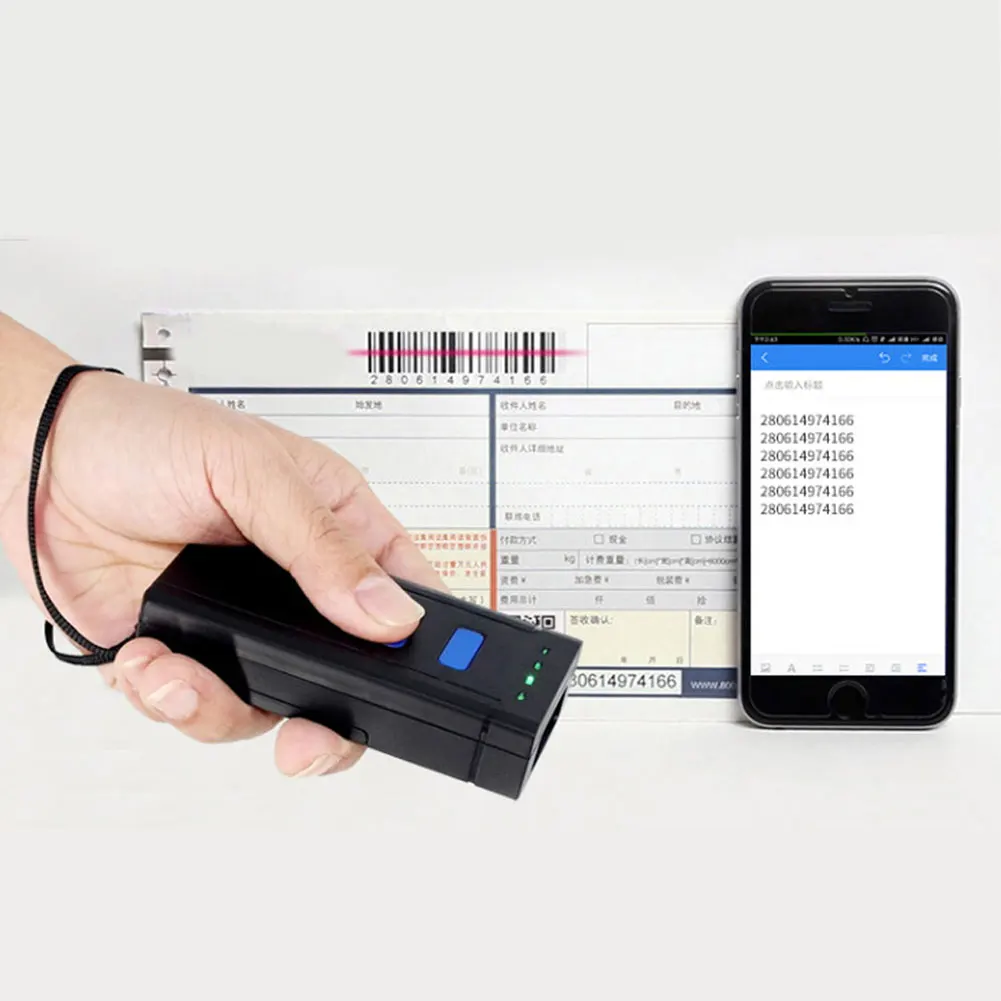 Express High Speed Supermarket Handheld Durable Efficient Barcode Scanner ABS Wireless Bluetooth Accurate Portable Pocket Reader
