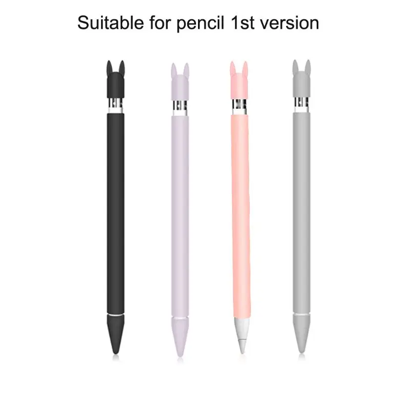 

Cute Cat Ear Anti-scroll Silicone Protective Pouch Cap Holder Nib Cover Protective case Skin For Apple Pencil for iPad Pencil