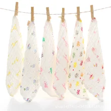 Шестислойный марлевый платок из чистого хлопка для кормления младенцев, крышка для воды, детская маленькая косынка для детского сада