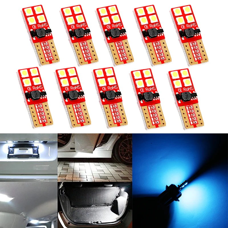 10 шт. T10 светодиодный W5W Canbus 12v 24v 192 Белый Автомобильный светильник лампа SMD 3030 без