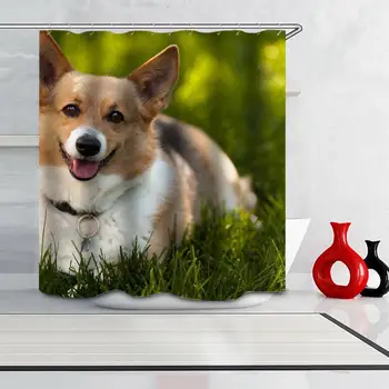 

Dog Polyester Bathe Bath Curtain Eco-Friendly Curtains Bathtub Waterproof Shower Curtain Window Bathroom Wall