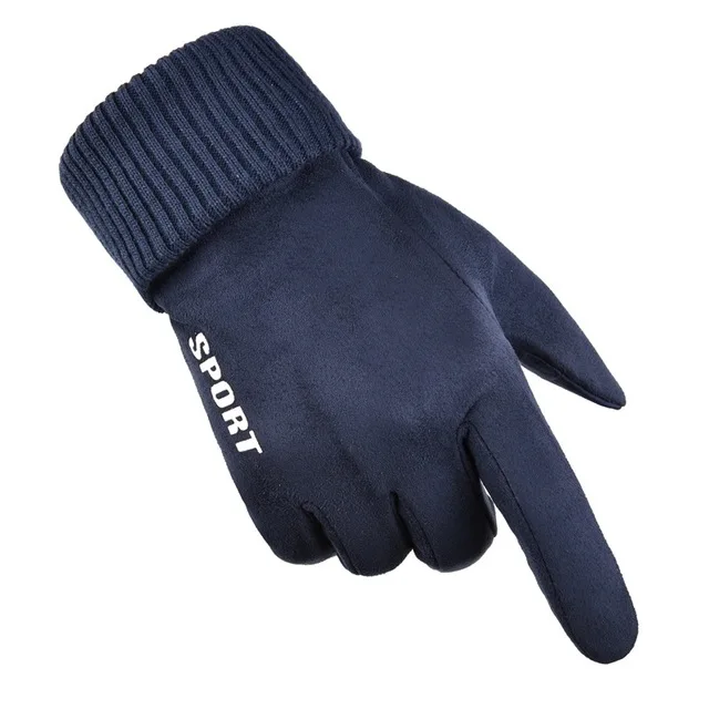 Winter Men Driving Gloves Anti Slip Windproof Thermal Warm Touchscreen Glove Breathable Winter Men's Black Suede Gloves Mittens (13)