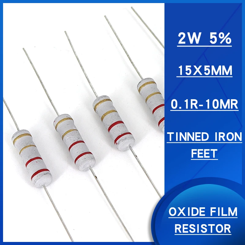 50pcs 2w 5% Metal oxide film resistance 0.1R-4.7MR Watts2 Precision5 Various specifications are available resistenc | Электронные