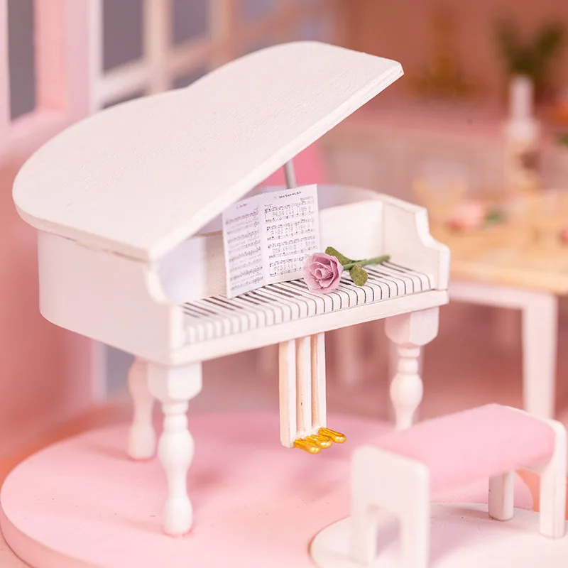 Деревянный 3D Кукольный дом головоломки модель наборы DIY миниатюрная мебельная
