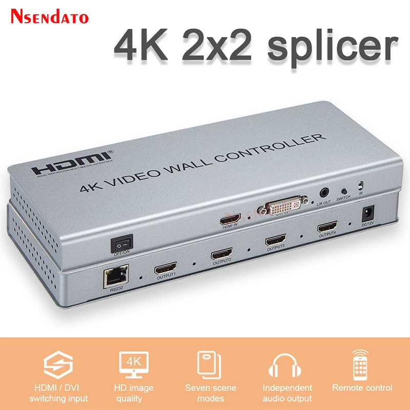 4K 2X2 Hdmi Tv Video Wall Controller 1X3 1X4 3X1 4X1 Hdmi Dvi Video Tv Screen Stitching Processor Splicer Per Ps2 Tv