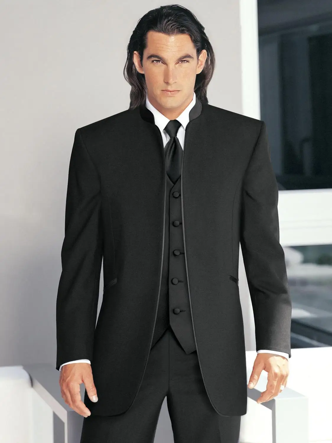 Wedding-Suits Groom Suit Classic Custom-Made Three-Piece Black Handsome Slim-Fit