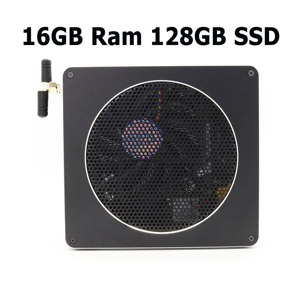 16GB Ram 128GB SSD Мини ПК Intel i7-8850H Intel®UHD Графика 630 Мини компьютер, Windows 10 64 бит, 2* DDR4 слот/4 K Дисплей/AC Wi-Fi/BT 5,0/Ethernet - Цвет: 16GB Ram 128GB SSD