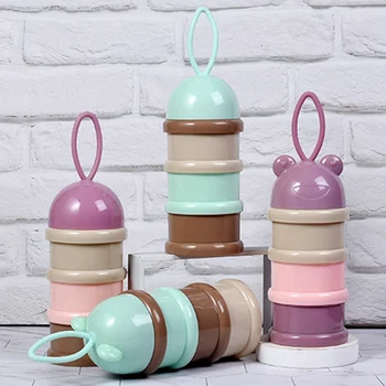 

3 Layer Portable Safe Formula Dispenser 3Layer Baby Food Container Candy Fruit Food Storage Snack Milk Powder Albumen Powder Box