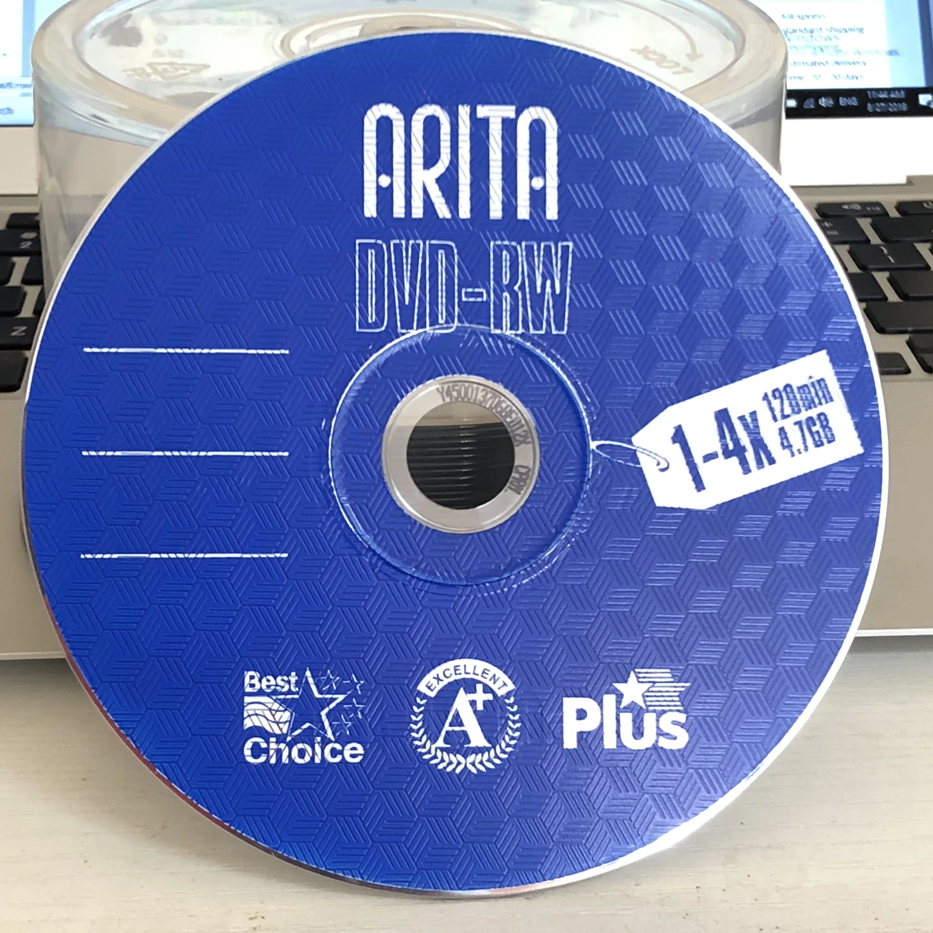 5 дисков A+ 1-4x 4,7 GB пустой синий DVD RW диск