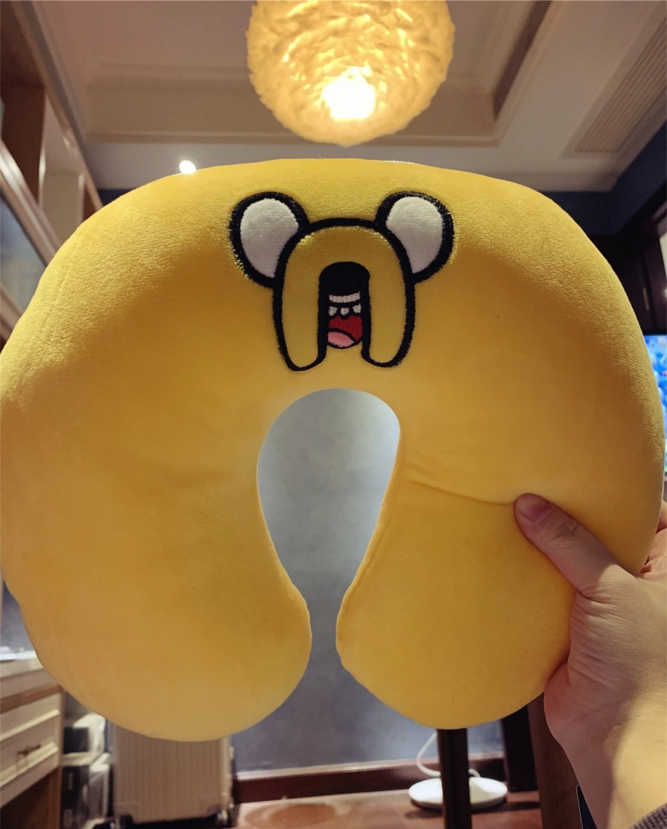 Adventure Time u-образная подушка, подушка для шеи, Автомобильная подушка для путешествий, мягкая подушка, Шейная Подушка с капюшоном, удобная, высокое качество, подарок - Цвет: yellow