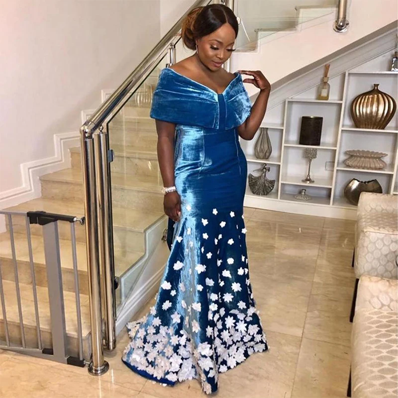 Sevintage Blu Abito Da Sera in Velluto Marocco Caftano Abiti Fiori di Pizzo  Prom Abiti Del Partito Dubai Abiti Occasioni Speciali 2021|Evening Dresses|  - AliExpress