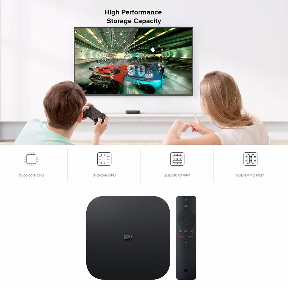 Высокое качество Лучшая цена Xiaomi mi Box S 4K HDR Android tv с Google Assistant Remote Strea mi ng плеер Горячая покупка