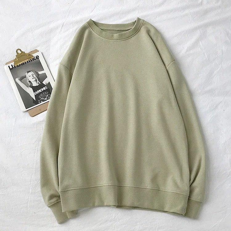 Greyish green Для мужчин s белый, черный, красный свитшоты мужские повседневные однотонные толстовки Японская уличная одежда с круглым вырезом оверсайз осенне-зимняя одежда HD65 - Цвет: Greyish green