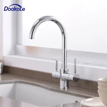 

Drinking Filtered Water Kitchen Faucet, Brass Purifier Faucet Dual Control Tap Vessel Sink Mixer Tap Torneira