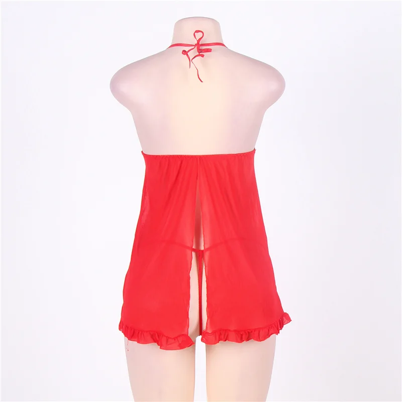 Ohyeahlover Висячие шеи сорочки Babydoll сшивание меховой цветочный Picardias Eroticos Mujer перспектива оборками Очаровательная RL7551