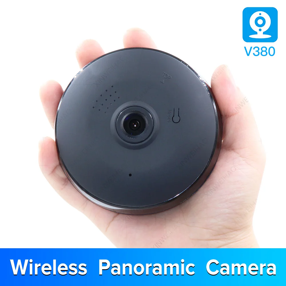 1.3MP/2.0MP Full view wifi 360 градусов двухстороннее аудио Панорамное 960 P/1080 P рыбий глаз Беспроводная интеллектуальная ip-камера V380 черный цвет