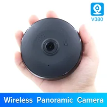 1.3MP/2.0MP Full view wifi 360 градусов двухстороннее аудио Панорамное 960 P/1080 P рыбий глаз Беспроводная интеллектуальная ip-камера V380 черный цвет