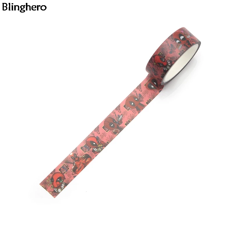 10 шт./компл. Bling hero крутым парнем 15 мм х 5 м My hero васи лента клейкая лента Скотч для монтажа светодиодных лампочек мультфильм декоративные ленты наклейка BH0043