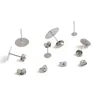 50pcs Stainless Steel 3 4 5 6 8 10 12mm Stud Pin Earring Base Earring Settings DIY For Jewelry Making 3