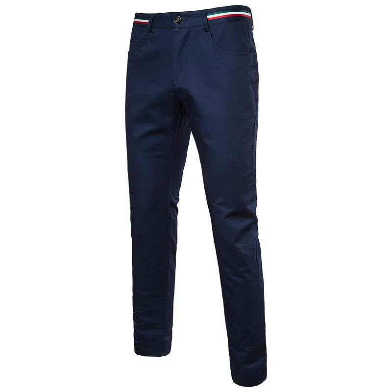 

Men Stretch White Pants Mens Slim Trousers Casual