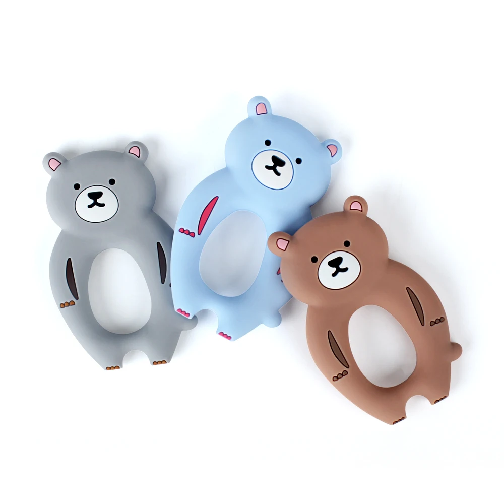Keep& grow Bear, Силиконовые Прорезыватели для зубов, пищевое животное, подарок для прорезывания зубов, жевательные игрушки для малышей, аксессуары для грызунов