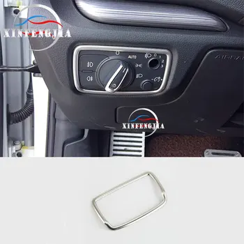 

For Audi A3 15-17 Steel Head Light Lamp Switch Button Adjust Control Trim Cover