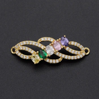 

5pcs/lot Luxury 30mm CZ Zircon DIY Jewelry Fashion Charm Connectors Wholesale OEM Order Accepted Custom Orders Welcome