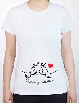 

Tshirt Plus Size Women Shirts Tops Aesthetic Kawaii Graphic Tees Women COMING SOON Future Mom T-Shirt Pregnancy Gift Newborn