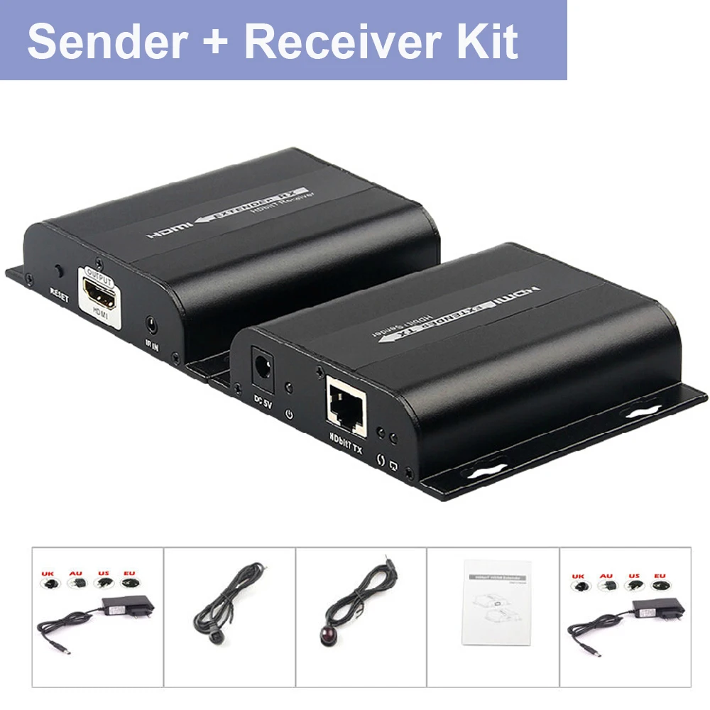 До 120 м HDMI расширитель hdbit LKV383 с ИК-усилителем одним кабелем cat6/6e(отправитель и получатель в комплекте