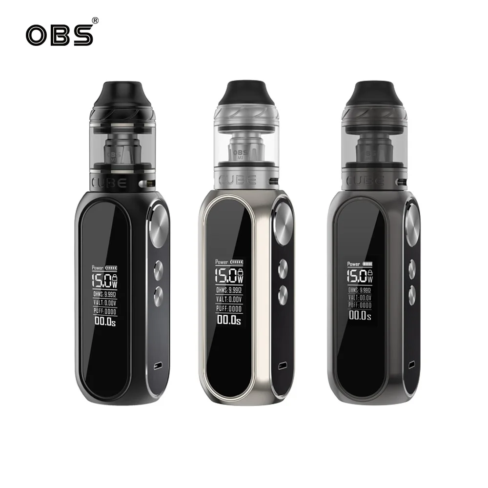 

Original OBS Cube Kit VW Electronic Cigarette Vape with 3000mah Battery 4ML OBS Cube Tank Atomizer Vaporizer