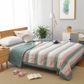 

Geometric Stripe Pattern Home Bedding Quilt Soft Comfortable Summer Air-conditioning Quilt Multi Size Cover Blanket