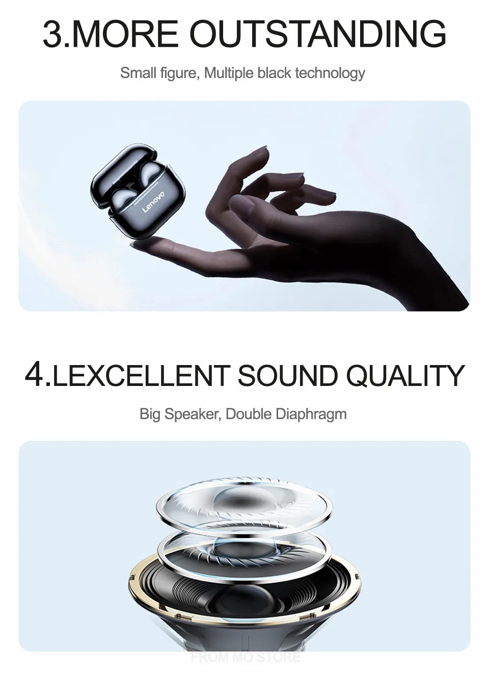 100% Original Lenovo LP40 TWS Bluetooth Earphone Mini Earbuds Wireless Headphones with Mic for iPhone 13 Xiaomi Sport Game