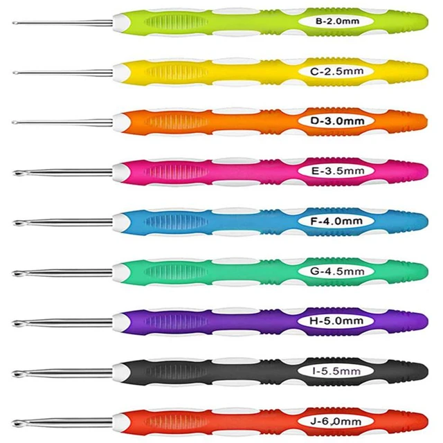 8pcs Colorful Soft Plastic Handle Alumina Crochet Hooks Knitting Needles  Set 2.5-6mm Crochet For Weave Sewing Needles Tool - Sewing Needles -  AliExpress