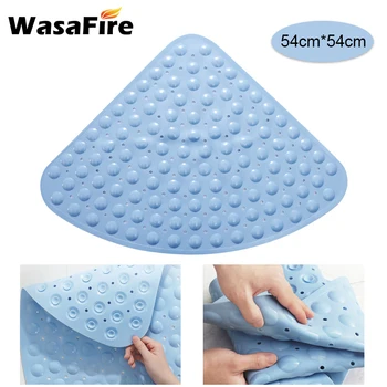 

Bath Shower Mat Non Slip Pad Sector Rubber Anti Mould Bathroom Mats with Drain Hole Bathtub Mat for Shower or Tub 54 x 54 cm