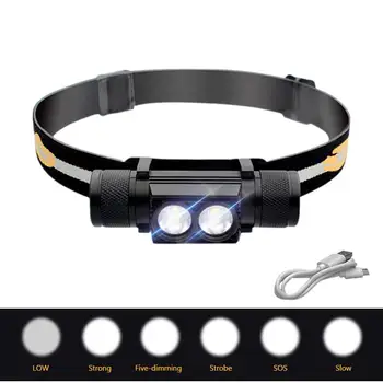

7100LM Mini LED headlamp USB Rechargeable 9 Modes CREE XM L2 18650 headlight Powerful waterproof linterna led cabeza head light
